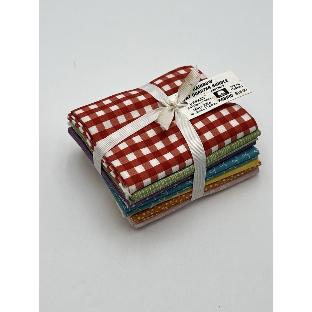Hobby Lobby Rainbow Fat Quarter Bundle 8 Pc 100% Cotton Fabric 18x22 #2018679